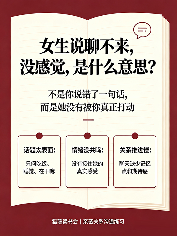 【猎囍读书会】女生说聊不来，没感觉，是什么意思